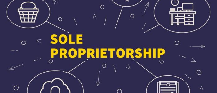 Conceptual business illustration with the words sole proprietorship Conceptual business illustration with the words sole proprietorship
